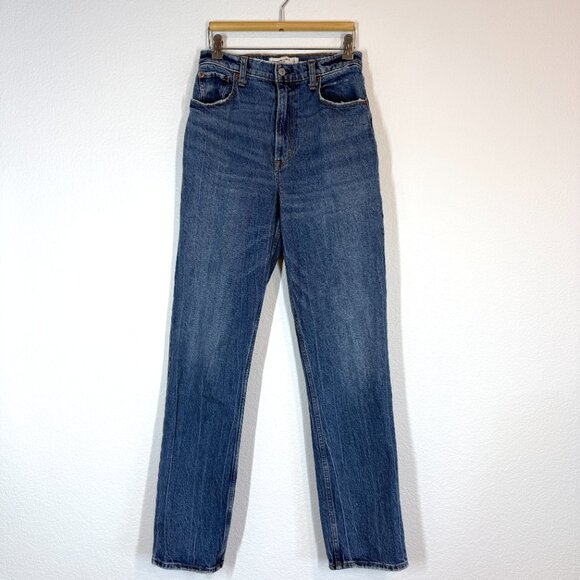 Abercrombie Jeans 90s Straight Ultra High Rise Distressed 27 Long Size 4 - Picture 7 of 7